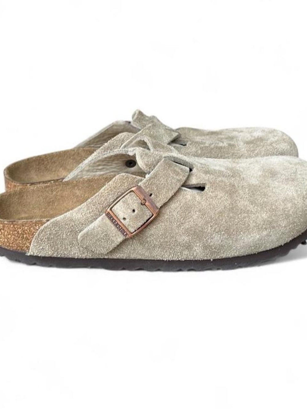 Birkenstock Boston Soft Footbed Taupe Suede Clogs US Women's 8-8.5 EU 39 Narrow - Picture 7 of 8